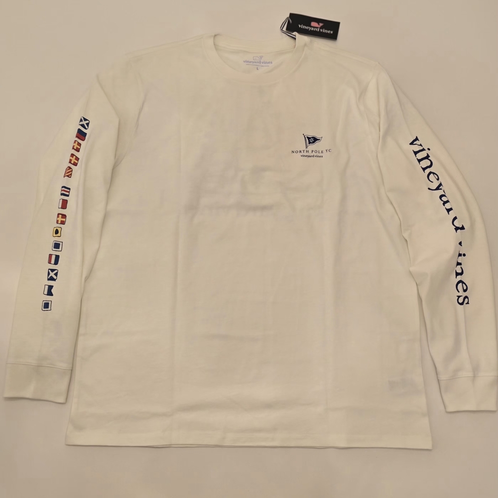 NWT Vineyard Vines Mens Large Christmas Burgees Sailboat Graphic Long Sleeve Tee - Picture 3 of 6